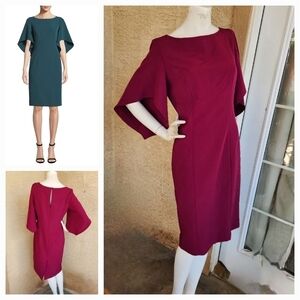 MILLY Mila in Berry Italian Cady Butterfly Sleeve‎ Sheath Dress
